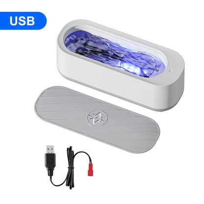 Ultrasonic Cleaner Washer USB Charging/Battery Portable Jewelry Necklace Glasses Watch Cleaner Box Automatic Washing Machine