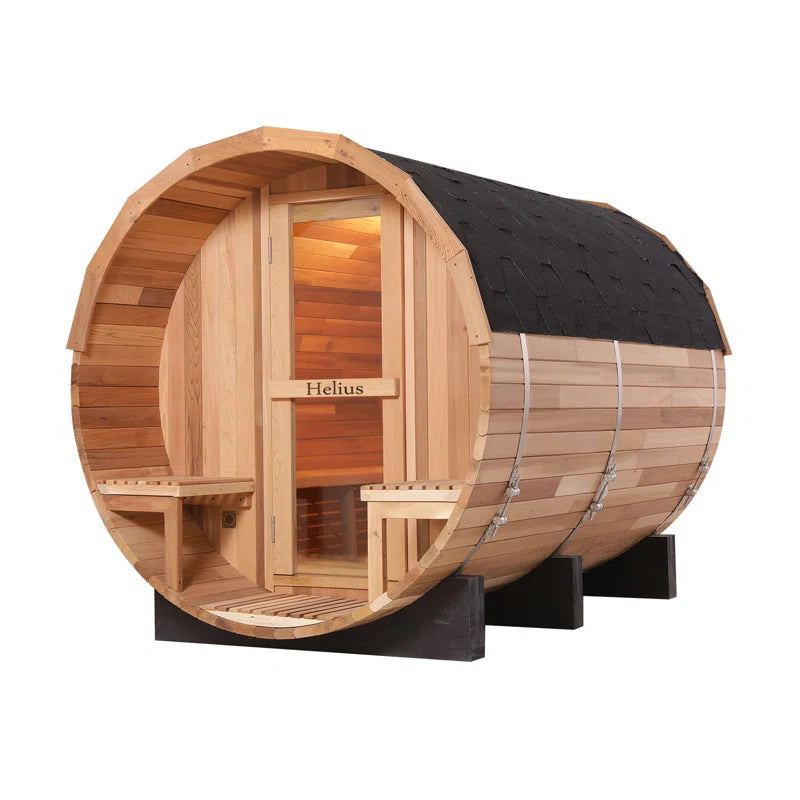 6-Person Patchwork Red Cedar Traditional Steam Sauna